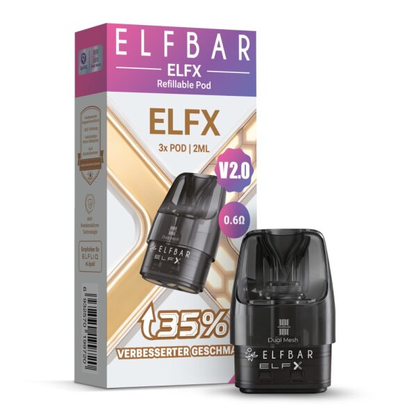 Elfbar ElfX Ersatzpod 0.6 Ohm V2.0 (3x pro Packung)